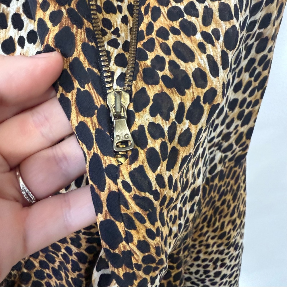 Dolce & Gabbana Leopard Mini Dress Vintage Y2K Silk - Picture 5 of 8